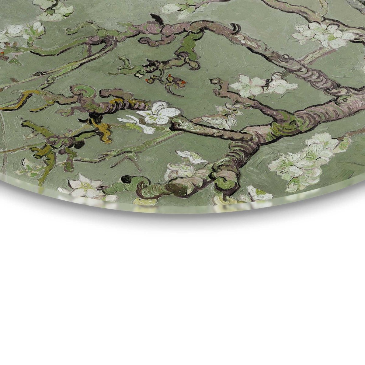 Glasschilderij Van Gogh amandelbloesem 70 Rond - Reinders