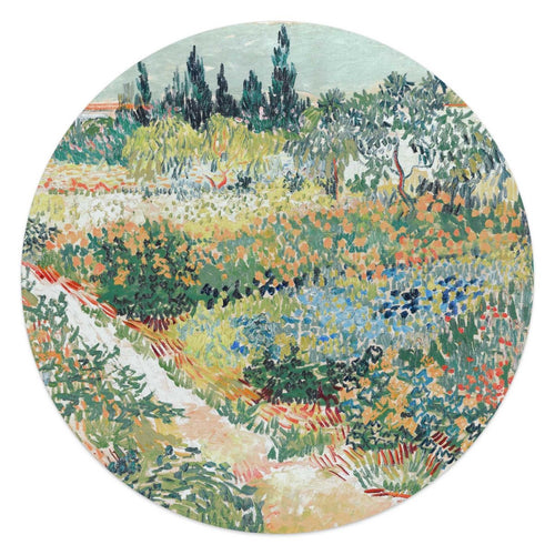 Glasbild Van Gogh - Garten in Arles 50 Rund
