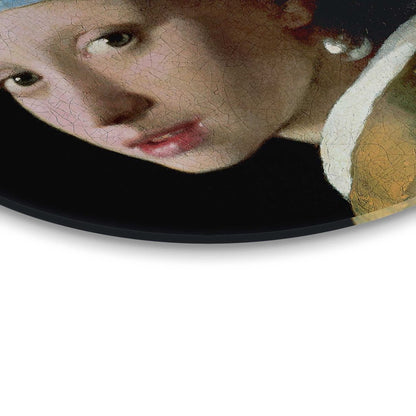 Glasschilderij Vermeer - Meisje met de Parel 50 Rond - Reinders