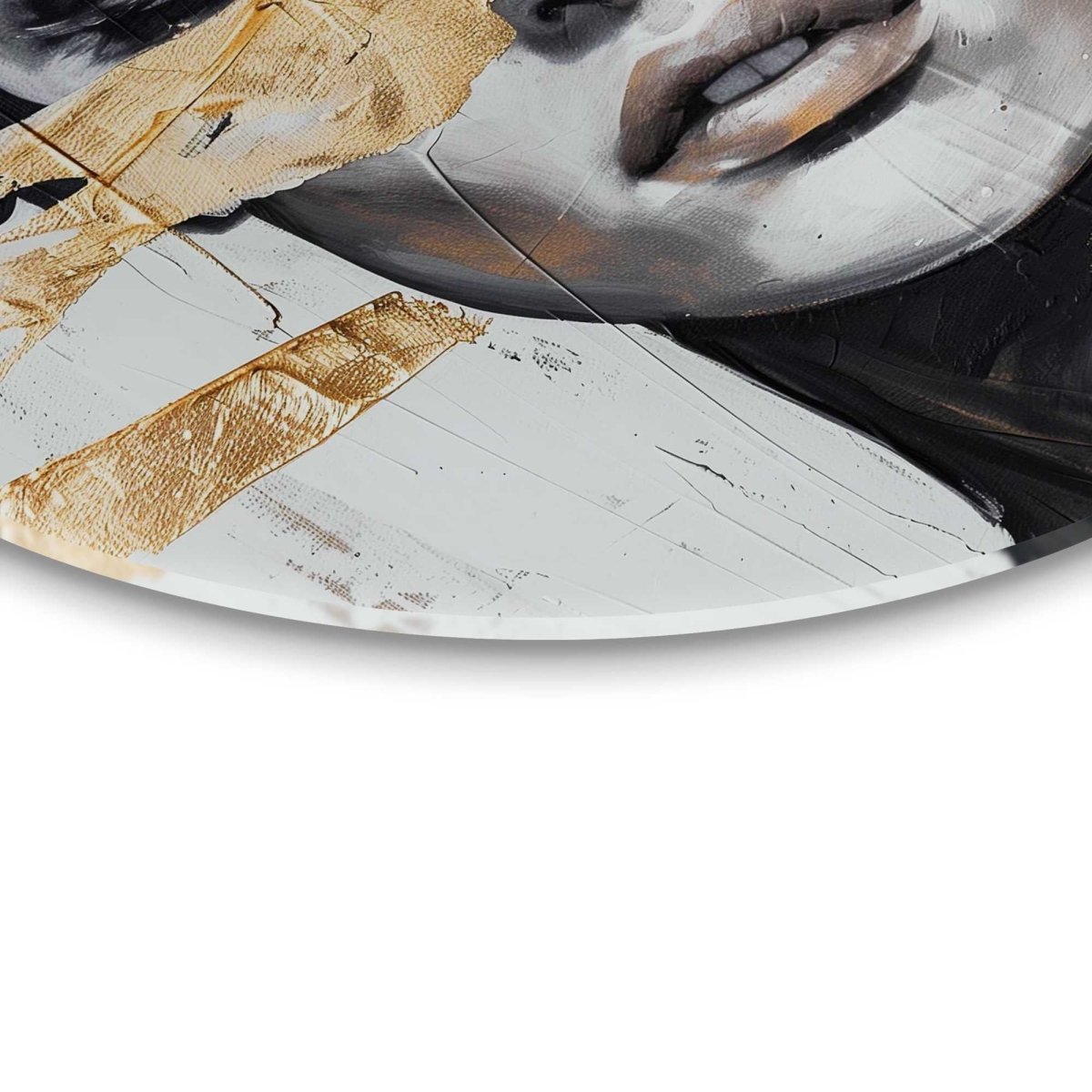 Glasschilderij Vrouw met gouddetail 70 Rond - Reinders