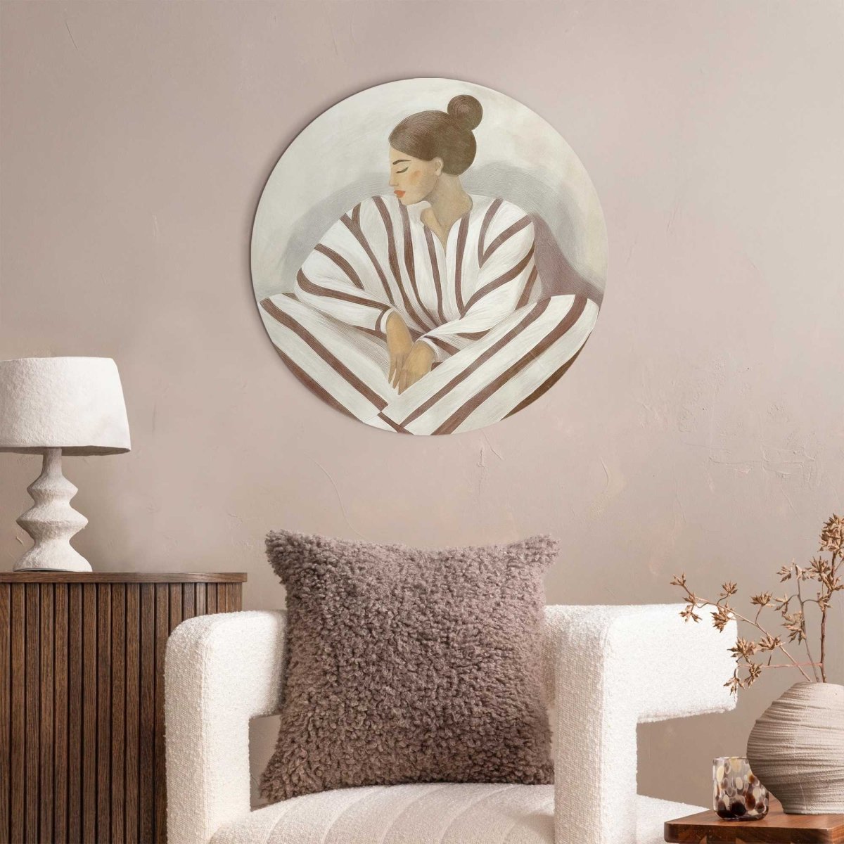 Glasschilderij Zen dame 50 Rond - Reinders