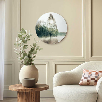 Glasschilderij Zon door de boom 50 Rond - Reinders