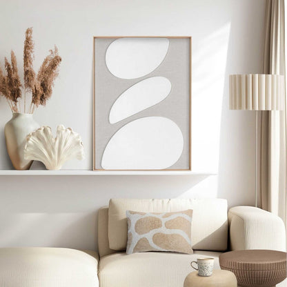 Schilderij 3D Art Organic Pebbles 70x50 - Reliëf Art - Reinders