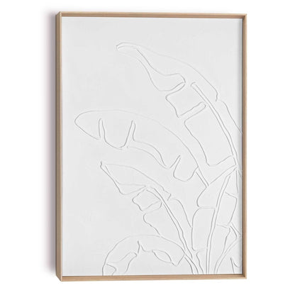 Schilderij 3D Art Palm bladeren reliëf 70x50 - Reinders