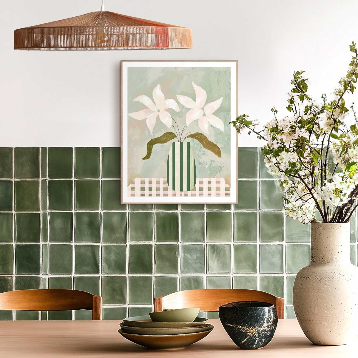 Schilderij Abstract Table Flowers 50x40 - Reinders