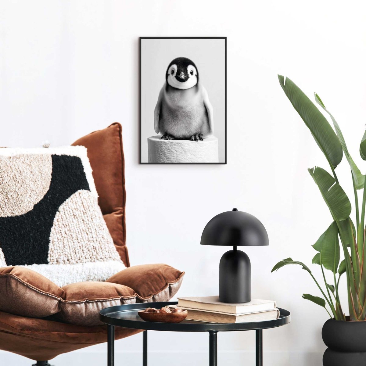Schilderij Baby Pinguïn 30x20 - Slim Frame - Reinders