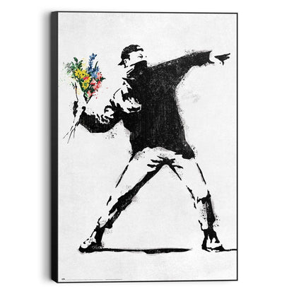 Schilderij Banksy - flower bomber 90x60 - Reinders