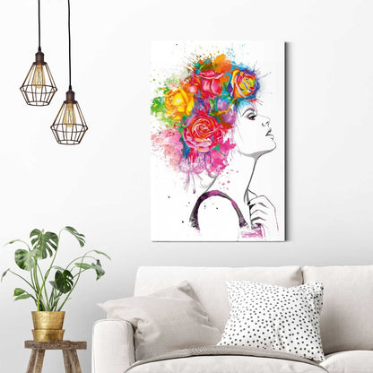 Schilderij Bloemenkrans 90x60 - Reinders