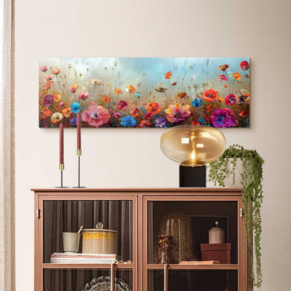 Schilderij Bloemenveld 30x90 - Deco Panel - Reinders
