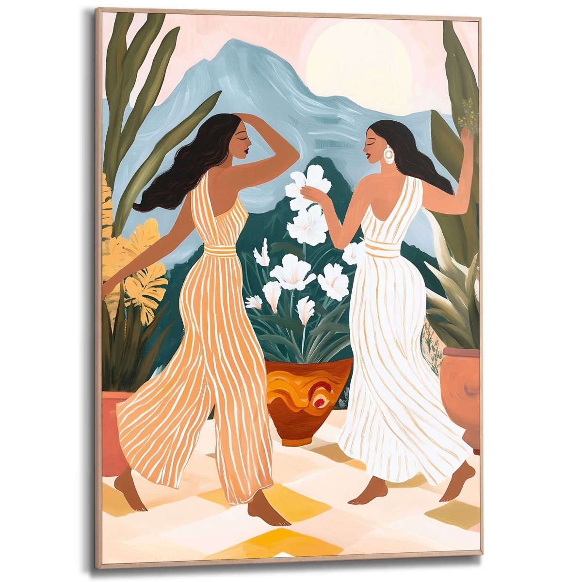 Schilderij Dansende dames 70x50 - Slim Frame - Reinders