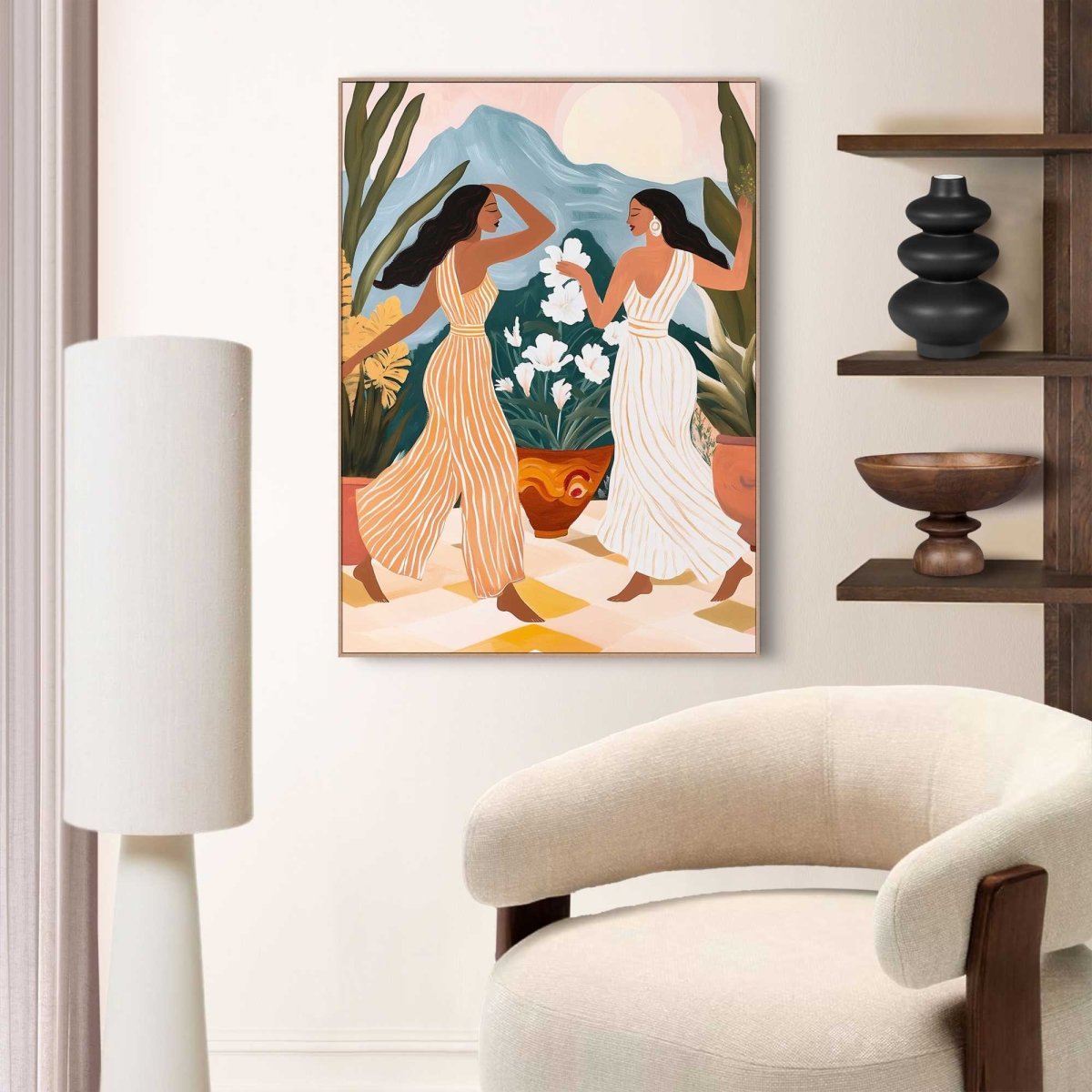 Schilderij Dansende dames 70x50 - Slim Frame - Reinders