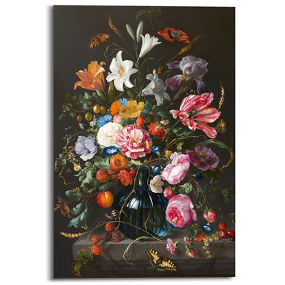 Schilderij De Heem Vaas met bloemen 90x60 - Reinders