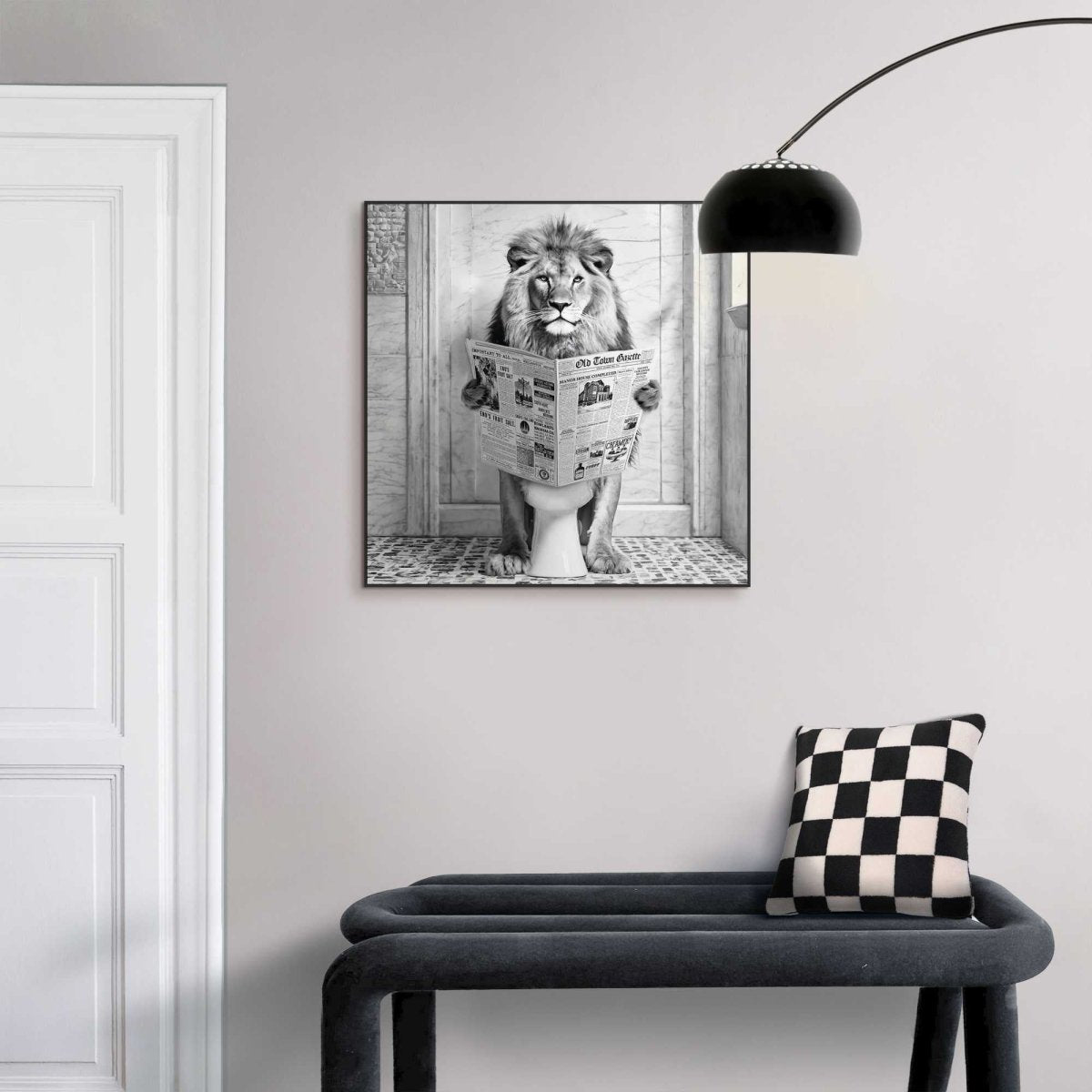 Schilderij De Lezende Leeuw 50x50 - Slim Frame - Reinders
