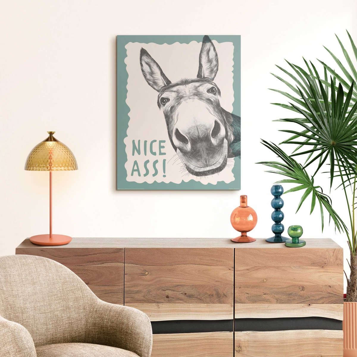 Schilderij Ezel Humor 50x40 - Deco Panel - Reinders