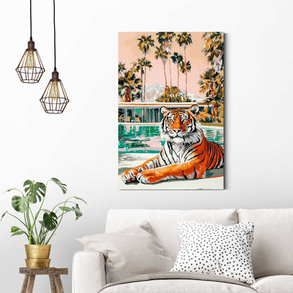 Schilderij Geschilderde tijger 90x60 - Reinders