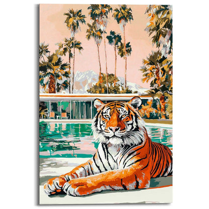 Schilderij Geschilderde tijger 90x60 - Reinders