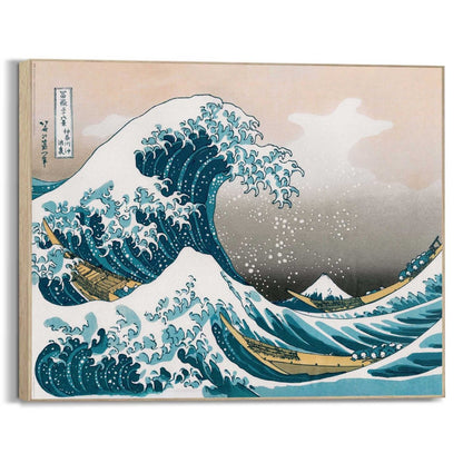 Schilderij Hokusai - The Great Wave 50x40 - Framed Panel - Reinders