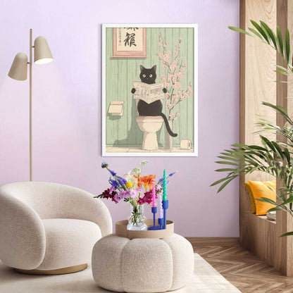 Schilderij Kattennieuws 70x50 - Art Frame - Reinders