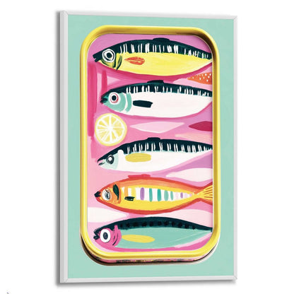 Schilderij Kleurrijke Sardientjes 30x20 - Slim Frame - Reinders