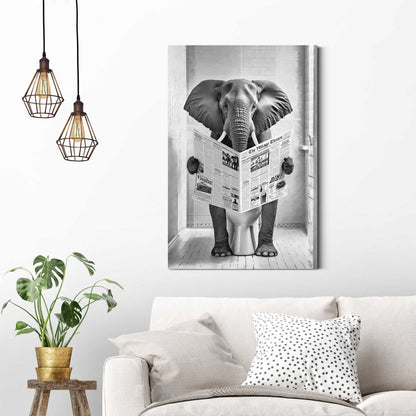 Schilderij Koe op toilet 90x60 - Reinders