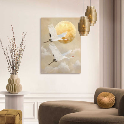 Schilderij Kraanvogels 70x50 - Reinders