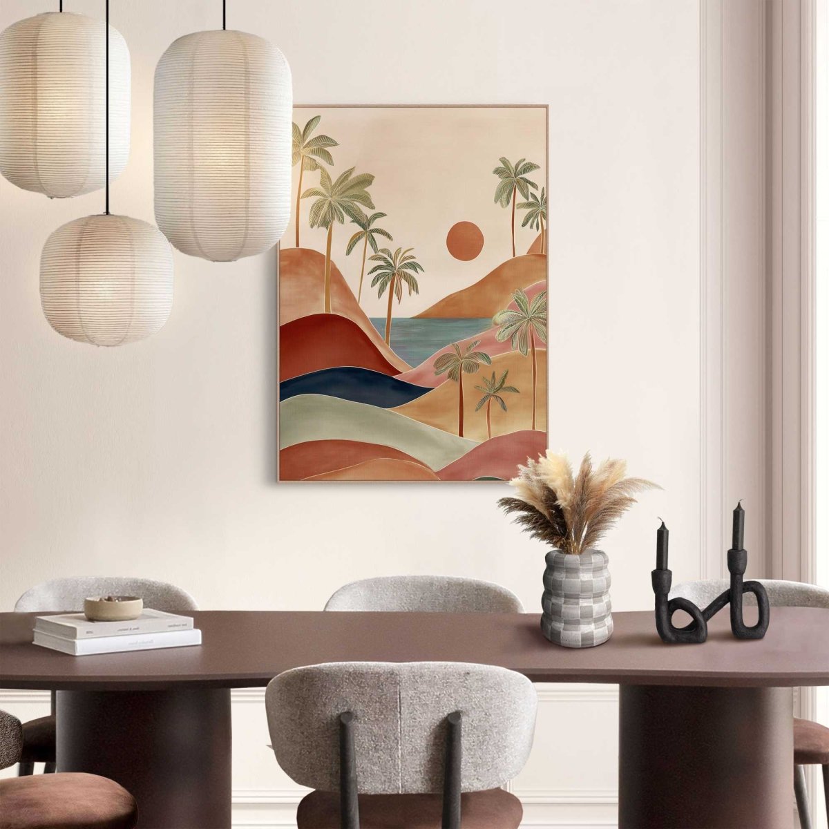 Schilderij Palm Landschap 70x50 - Slim Frame - Reinders