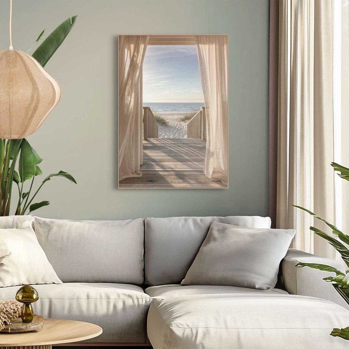 Schilderij Strandpad 70x50 - Slim Frame - Reinders