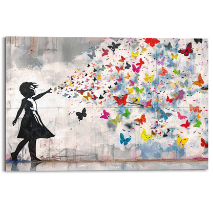 Schilderij Street art vlinders 60x90 - Reinders