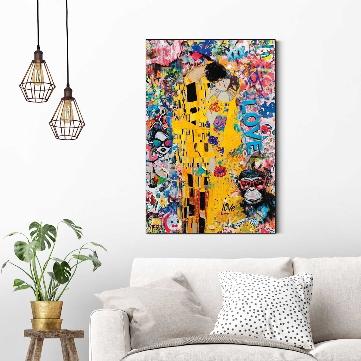 Schilderij The Modern Kiss 90x60 - Reinders