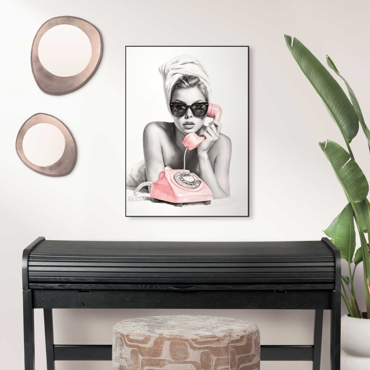 Schilderij Vintage Telefoon 70x50 - Slim Frame - Reinders