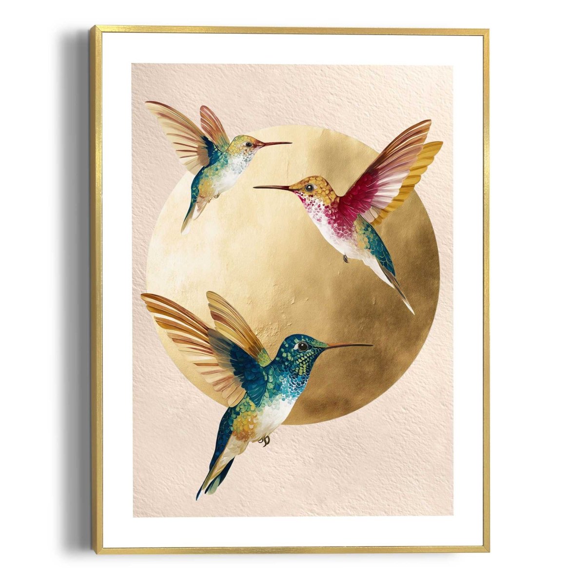 Schilderij Vliegende Kolibries 40x30 - Slim Frame - Reinders