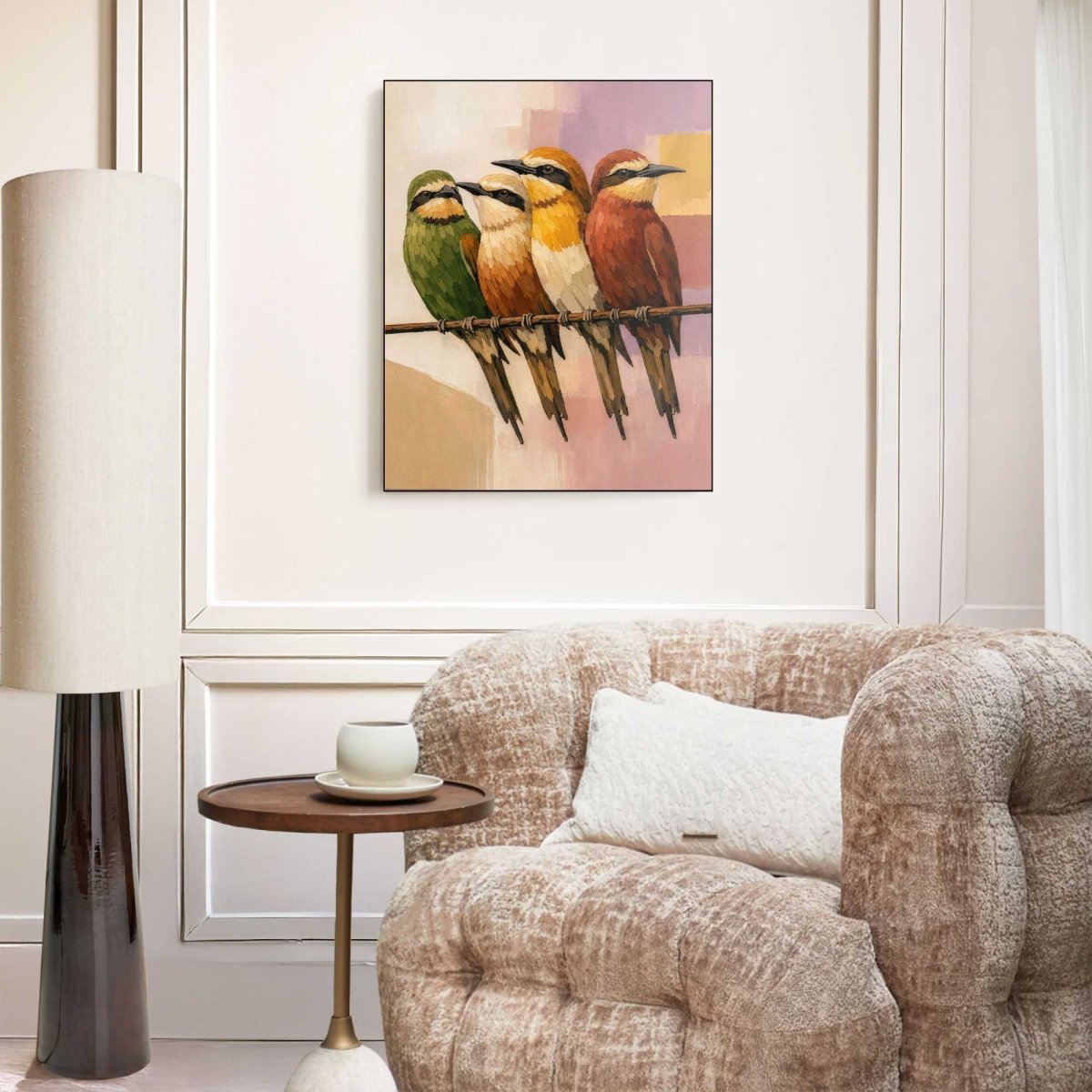Schilderij Vogels op tak 40x50 - Framed Panel - Reinders