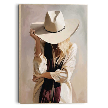 Schilderij Western vrouw 60x90 - Framed Panel - Reinders