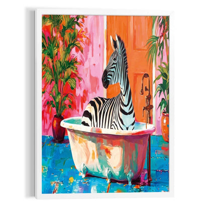 Schilderij Zebra in Bad 70x50 - Art Frame - Reinders