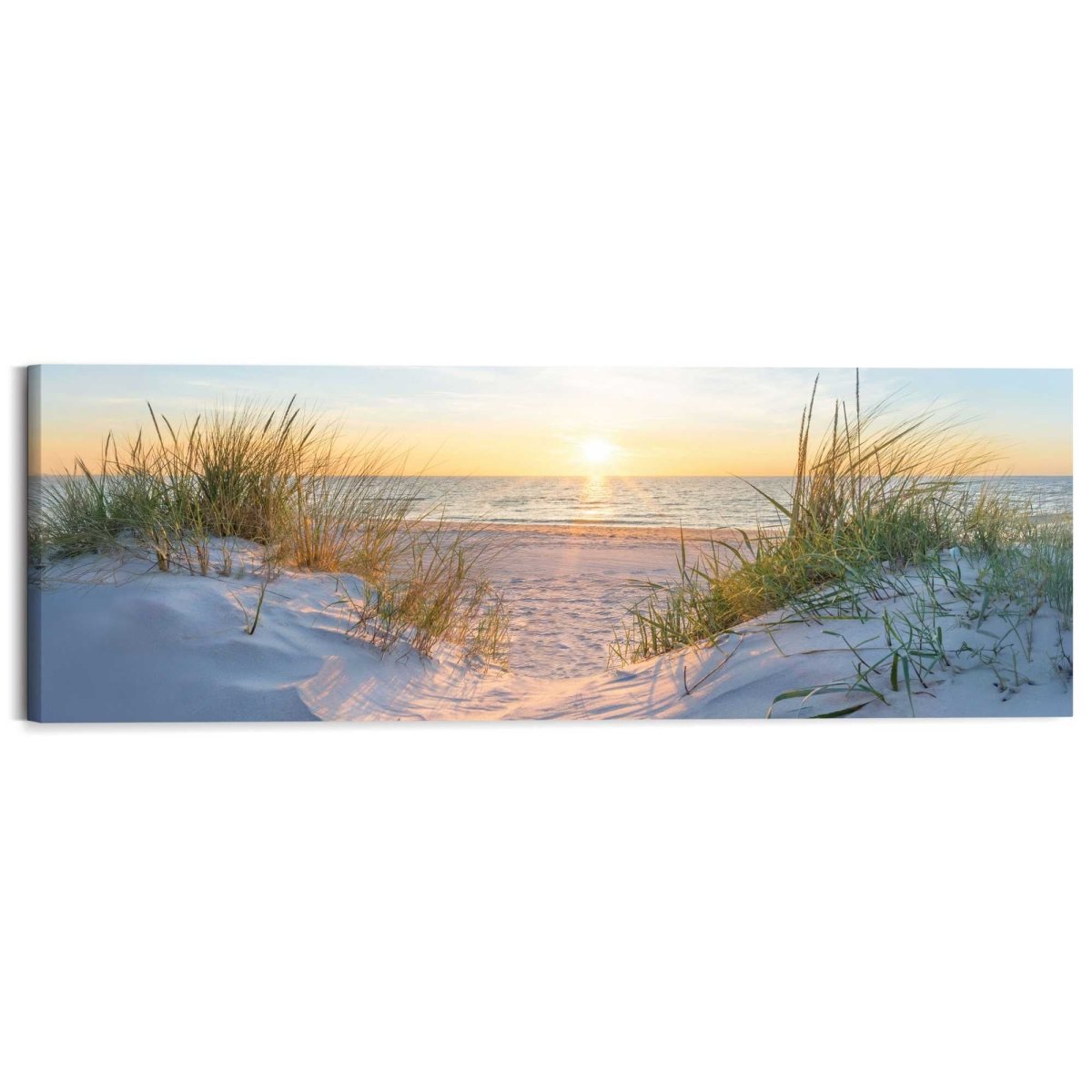 Schilderij Zonsondergang in de duinen 40x118 - Reinders