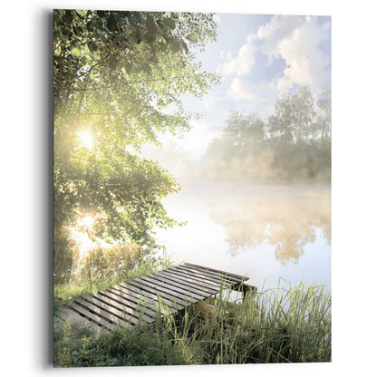 Schilderij Zonsopgang bij meer 50x40 - Reinders