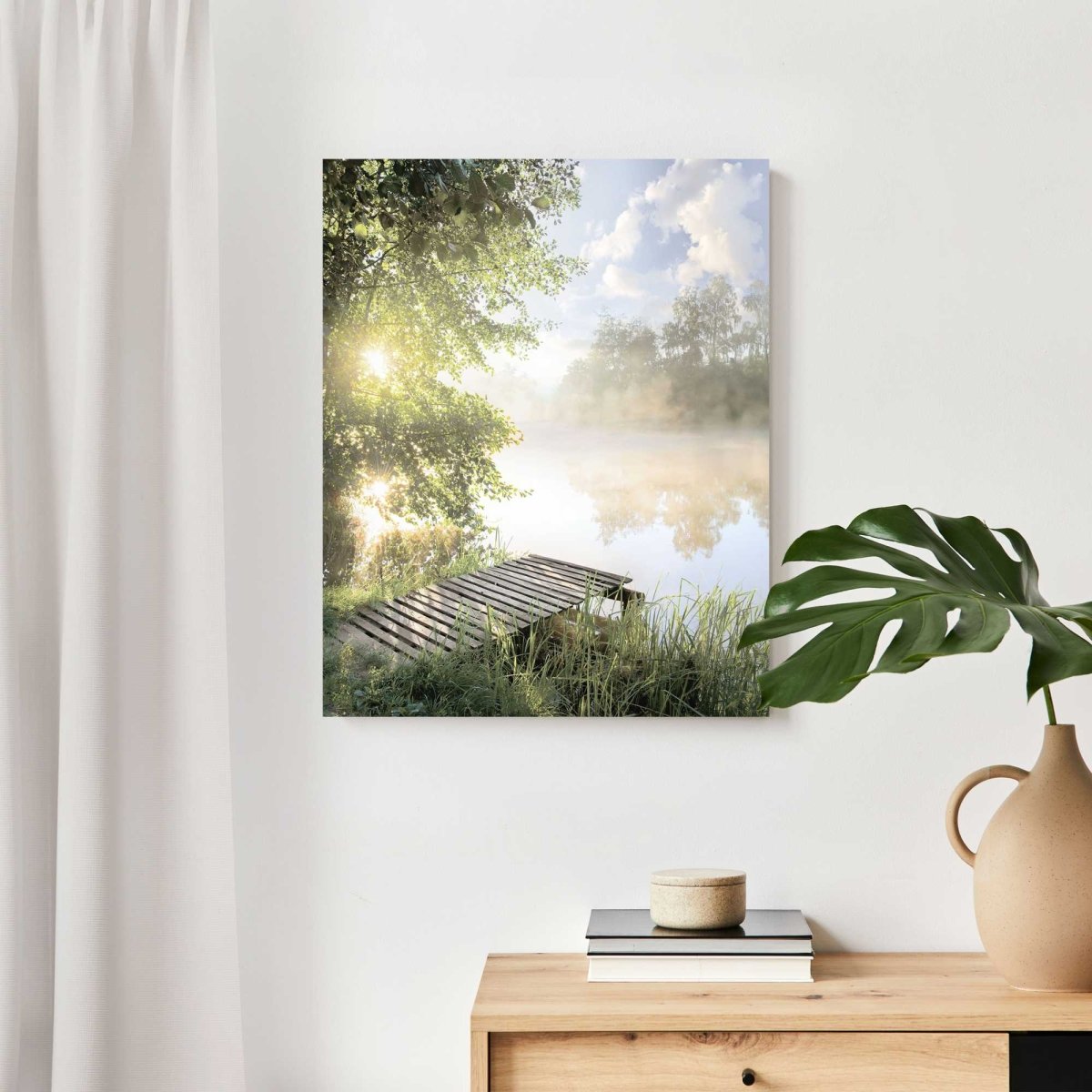 Schilderij Zonsopgang bij meer 50x40 - Reinders