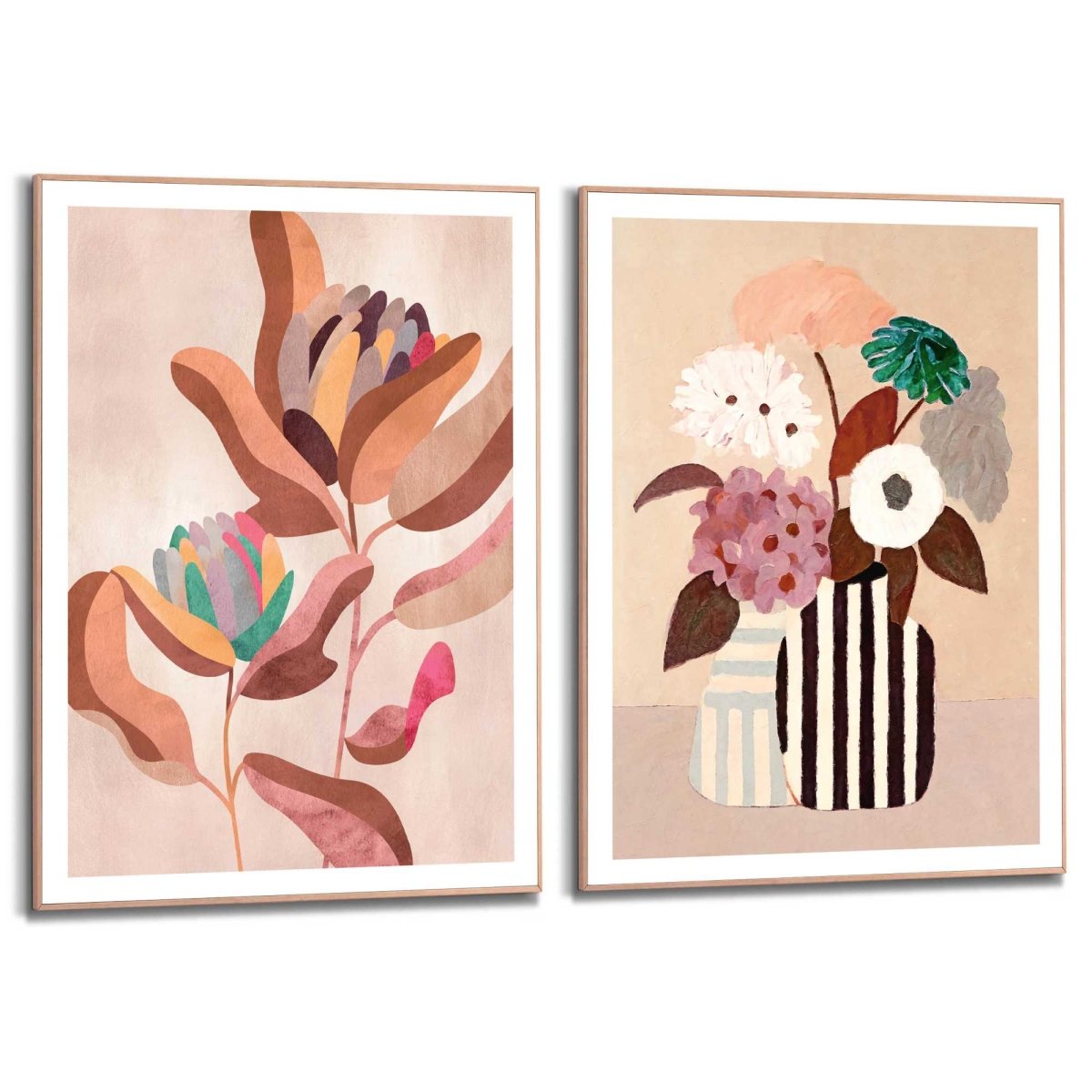 Schilderijen set Bloemen 70x50 - Slim Frame - Reinders