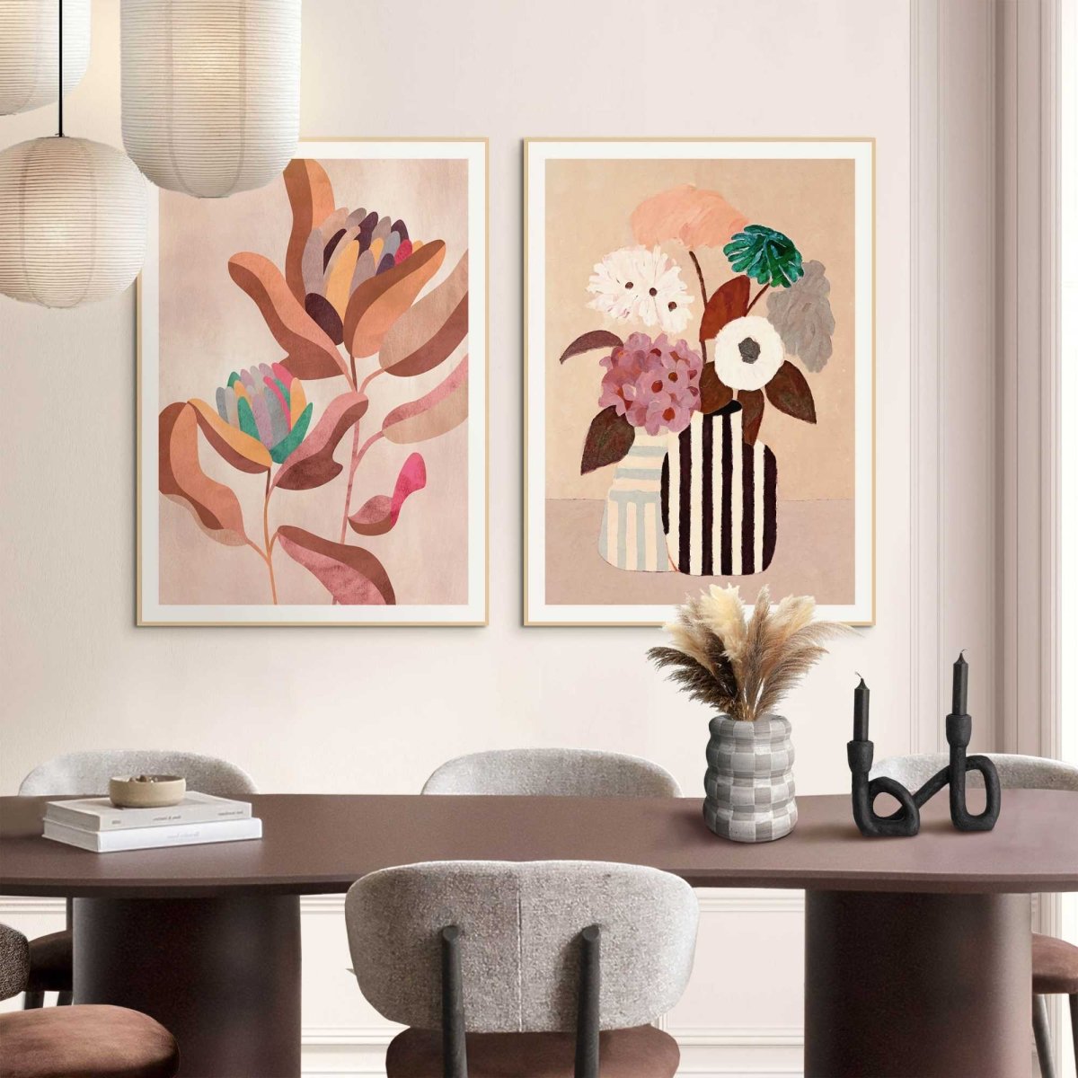Schilderijen set Bloemen 70x50 - Slim Frame - Reinders