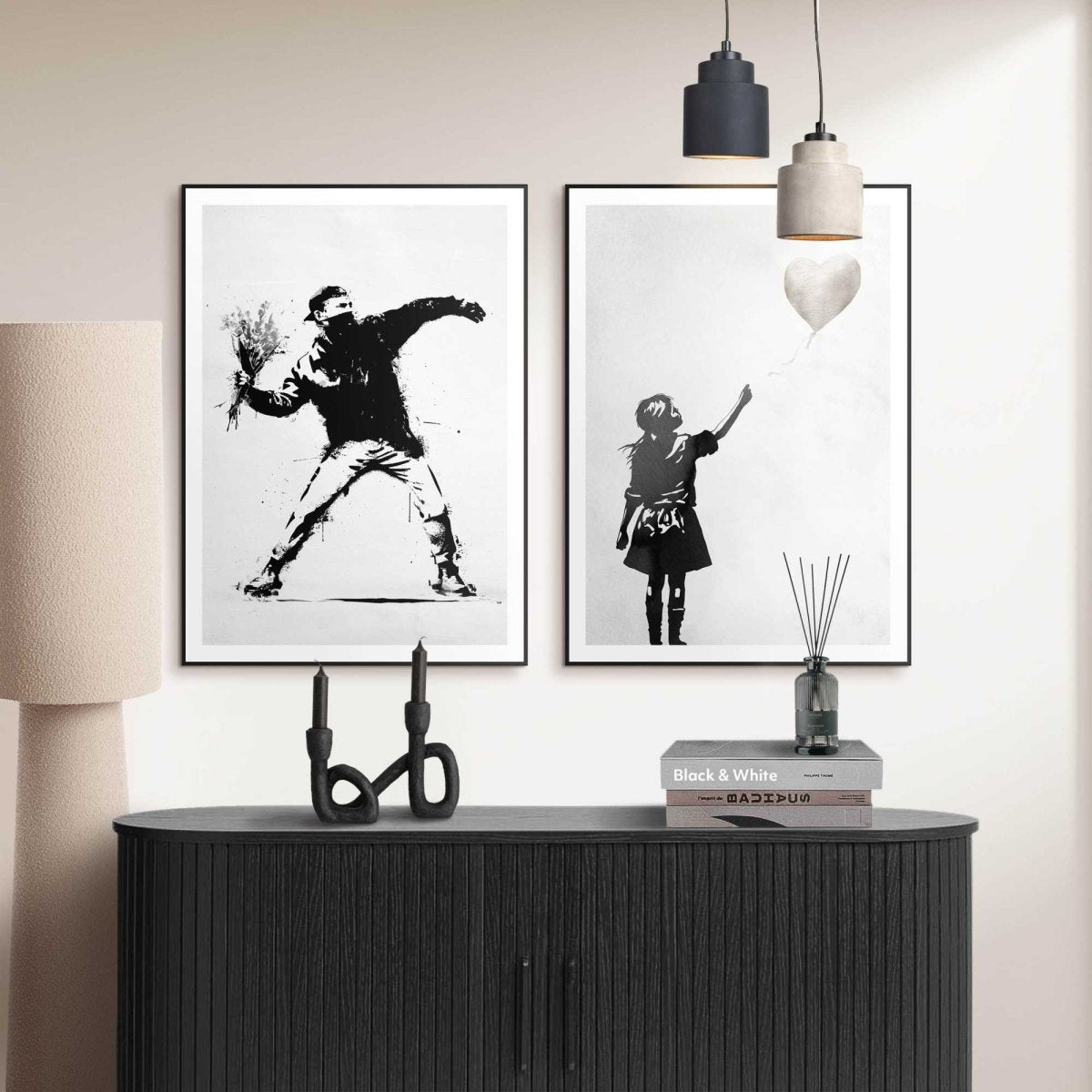 Schilderijen set Street Art Banksy 70x50 - Slim Frame - Reinders