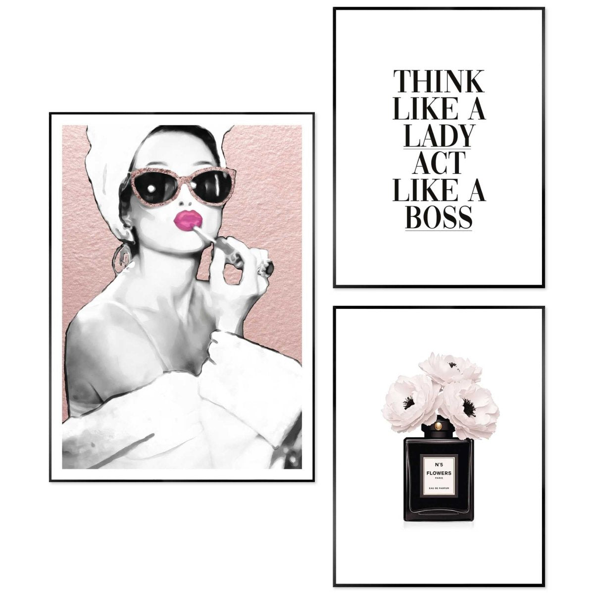Set wanddecoratie in diverse formaten Glamour Routine 70x50 - Slim Frame - Reinders