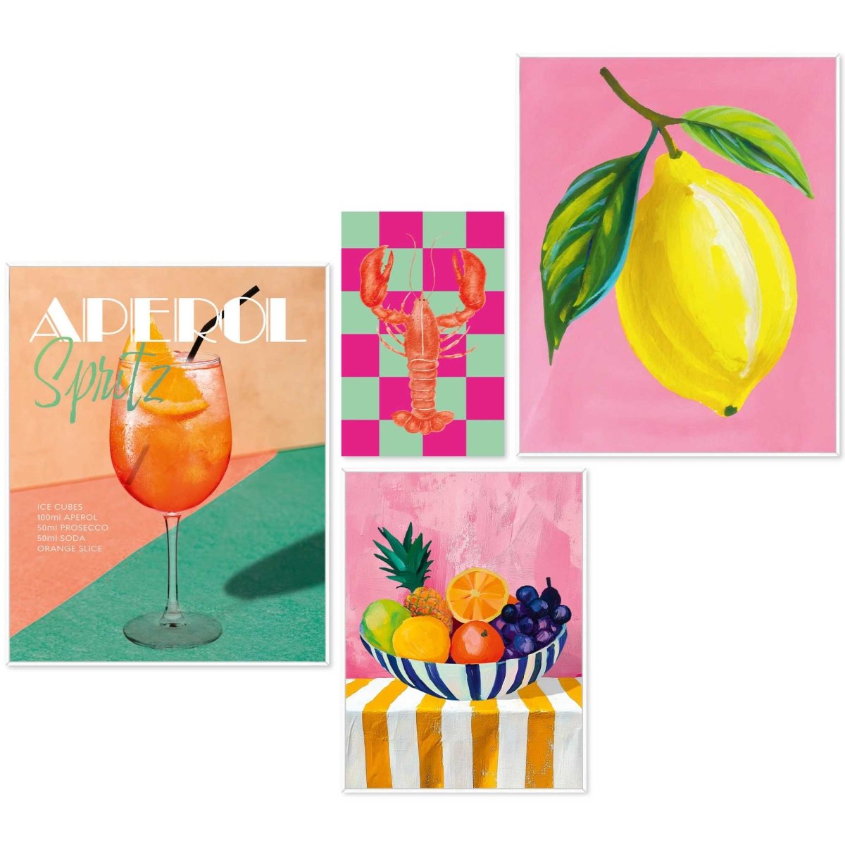Set wanddecoratie in diverse formaten Zomerse set 50x40 - Slim Frame - Reinders