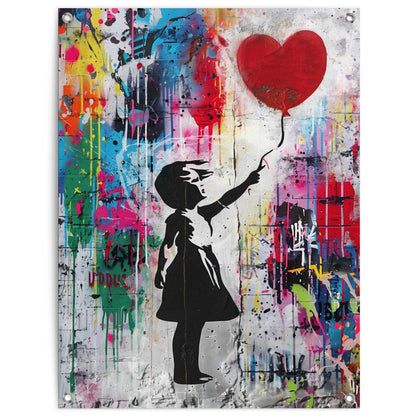 Tuinposter Balloon Girl Grafitti 80x60 - Reinders