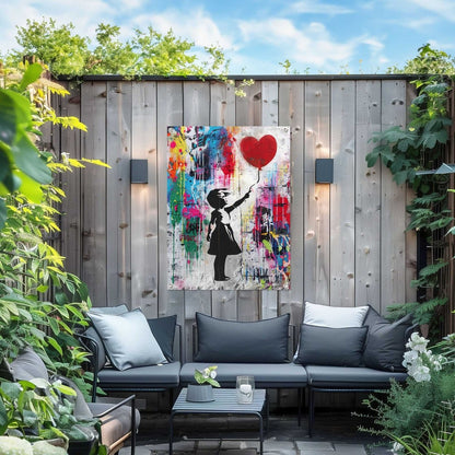 Tuinposter Balloon Girl Grafitti 80x60 - Reinders