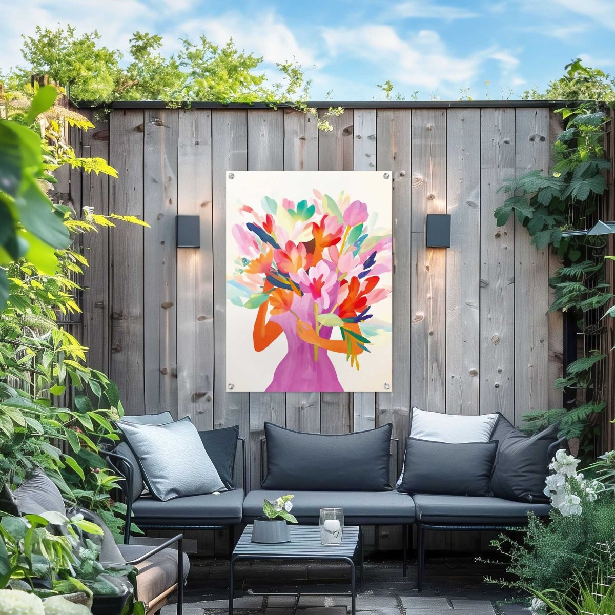 Tuinposter Bloemenmeisje 80x60 - Reinders