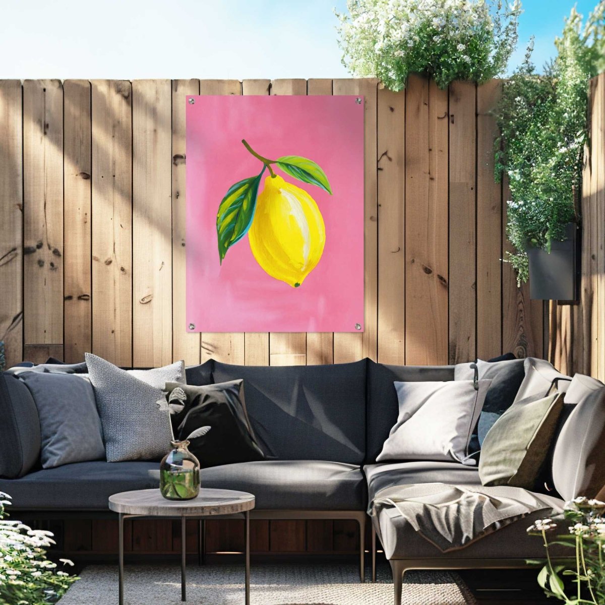 Tuinposter Lemon on Pink 80x60 - Reinders