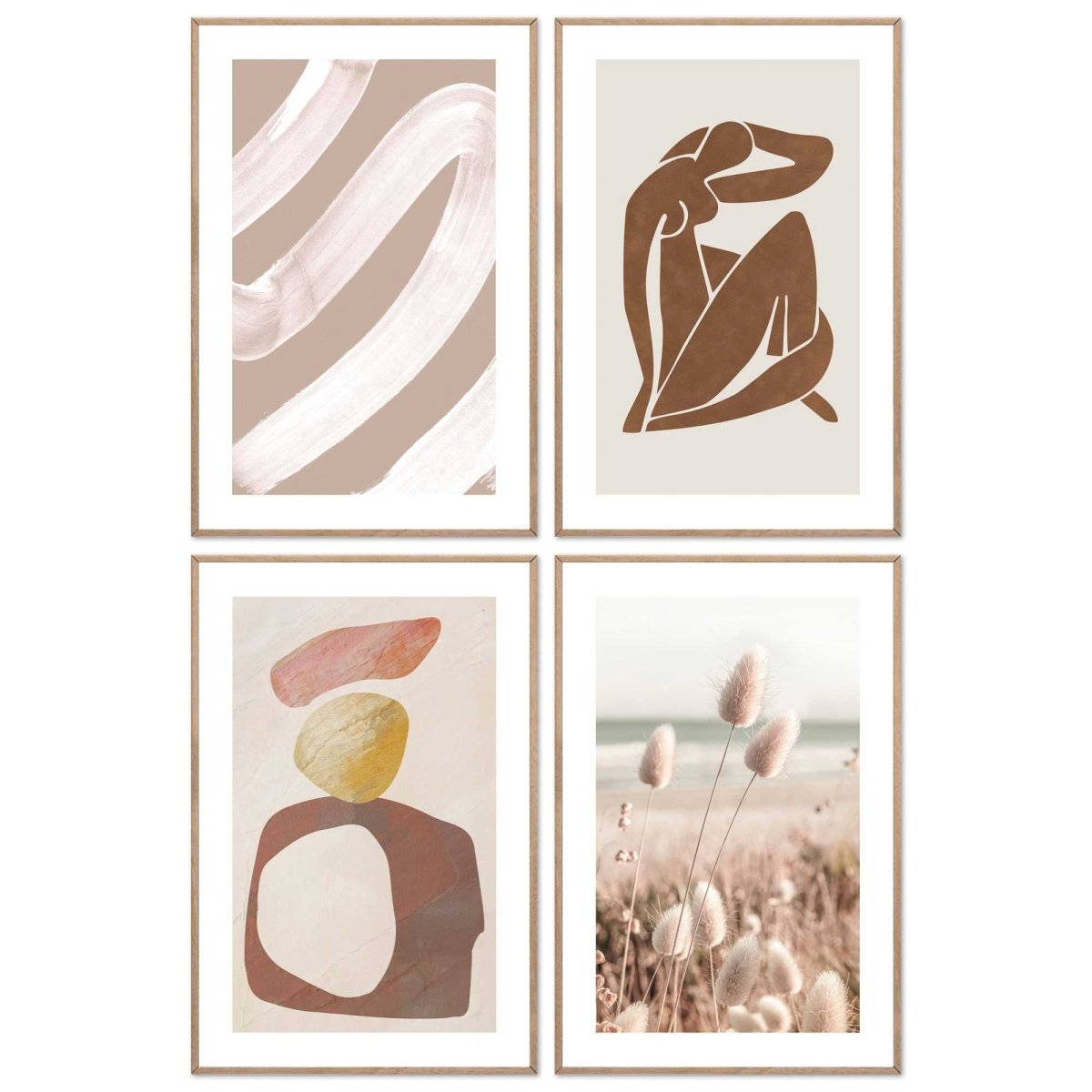 Wanddecoratieset Aards & Abstract 30x20 - Slim Frame - Reinders