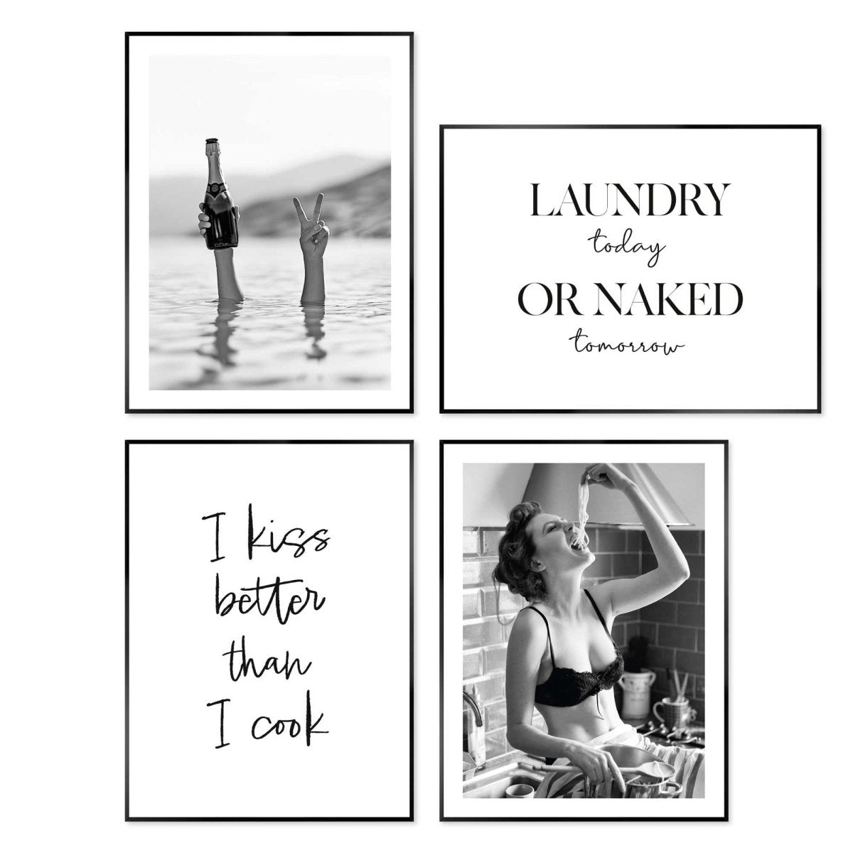 Wanddecoratieset Humor bundle 40x30 - Slim Frame - Reinders