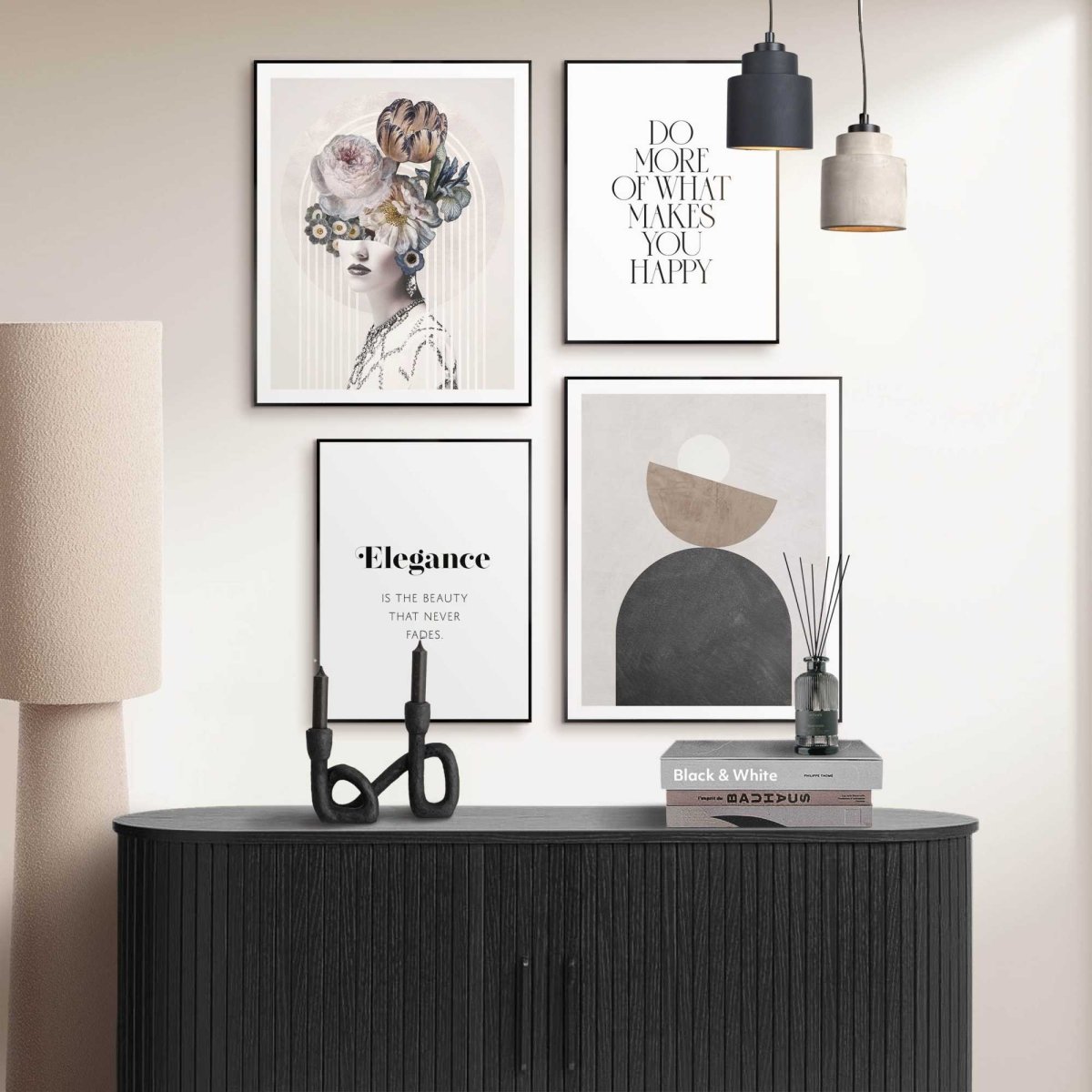 Wanddecoratieset in verschillende formaten Abstracte stijl 50x40 - Slim Frame - Reinders