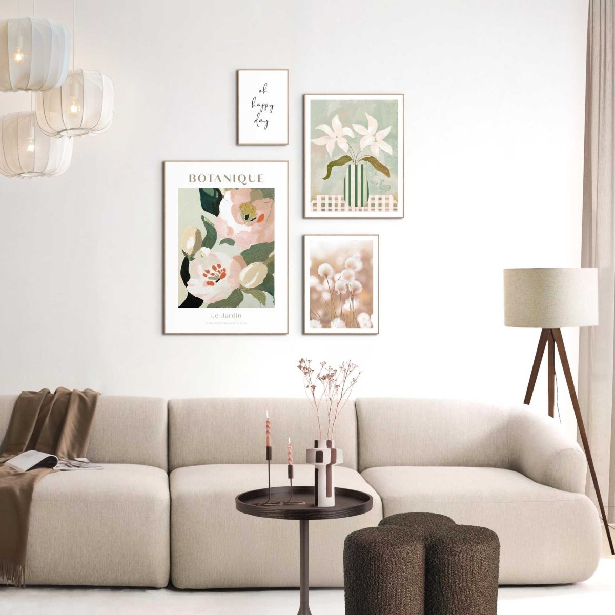 Wanddecoratieset in verschillende formaten Gevoel van Groen 70x50 - Slim Frame - Reinders